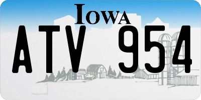 IA license plate ATV954