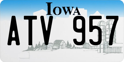 IA license plate ATV957