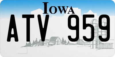 IA license plate ATV959