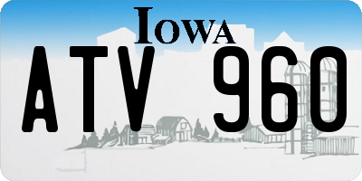 IA license plate ATV960