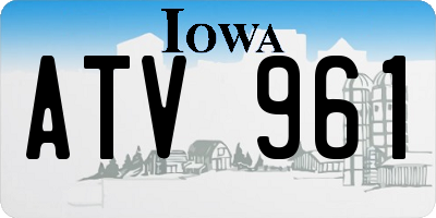 IA license plate ATV961