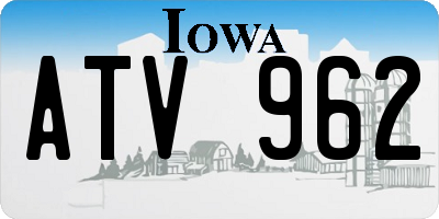IA license plate ATV962