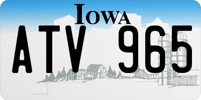 IA license plate ATV965