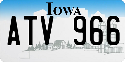 IA license plate ATV966