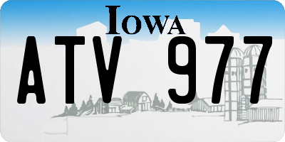 IA license plate ATV977