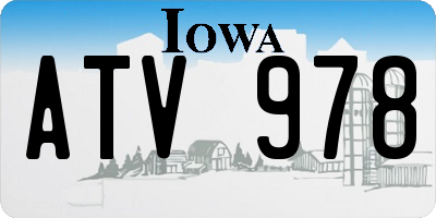 IA license plate ATV978