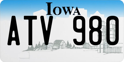IA license plate ATV980