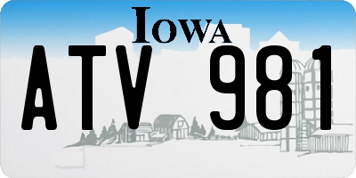 IA license plate ATV981
