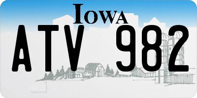 IA license plate ATV982