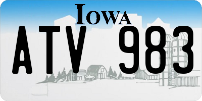 IA license plate ATV983