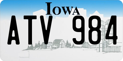 IA license plate ATV984