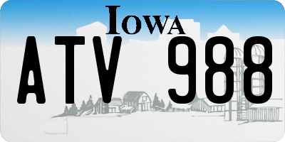 IA license plate ATV988