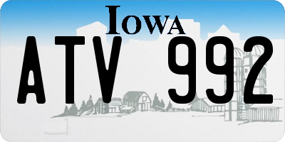 IA license plate ATV992