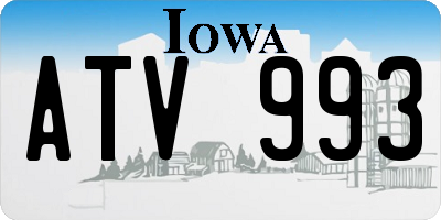 IA license plate ATV993