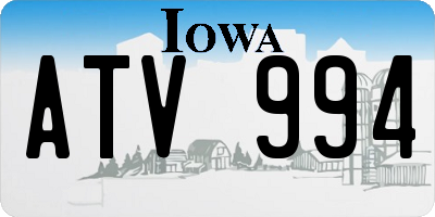 IA license plate ATV994