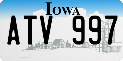 IA license plate ATV997
