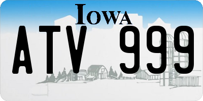 IA license plate ATV999