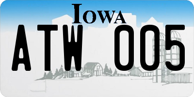 IA license plate ATW005