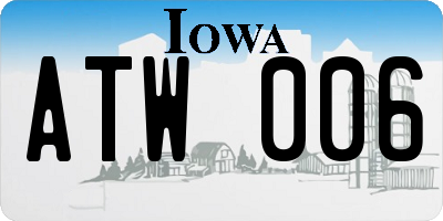 IA license plate ATW006