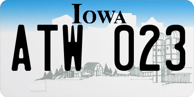 IA license plate ATW023