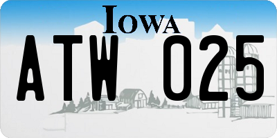 IA license plate ATW025
