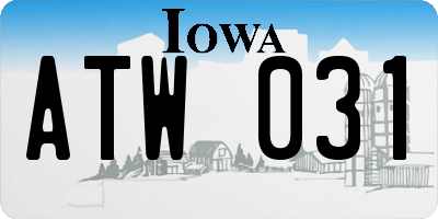 IA license plate ATW031