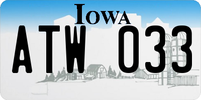 IA license plate ATW033