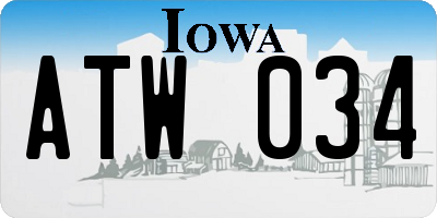 IA license plate ATW034