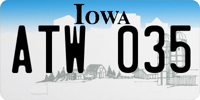 IA license plate ATW035
