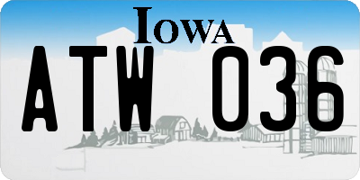IA license plate ATW036