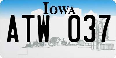 IA license plate ATW037