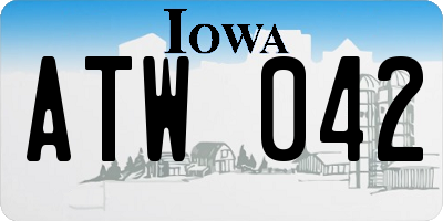 IA license plate ATW042