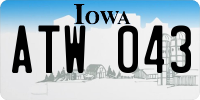 IA license plate ATW043