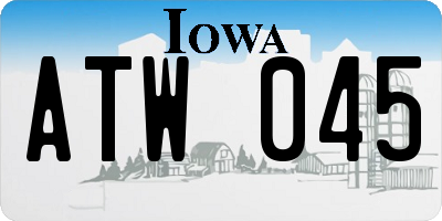 IA license plate ATW045