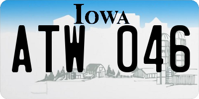 IA license plate ATW046