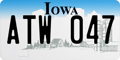 IA license plate ATW047