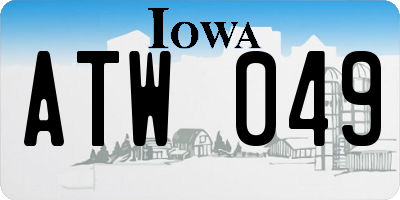 IA license plate ATW049