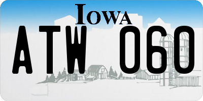 IA license plate ATW060