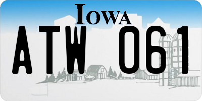 IA license plate ATW061