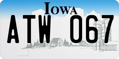 IA license plate ATW067