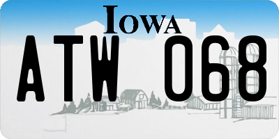 IA license plate ATW068