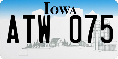 IA license plate ATW075