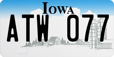 IA license plate ATW077