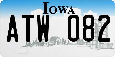IA license plate ATW082
