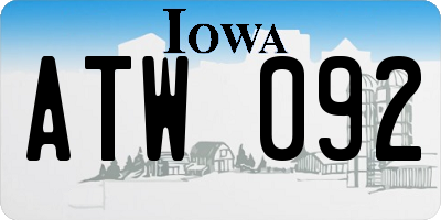 IA license plate ATW092