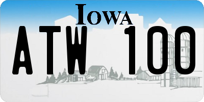 IA license plate ATW100