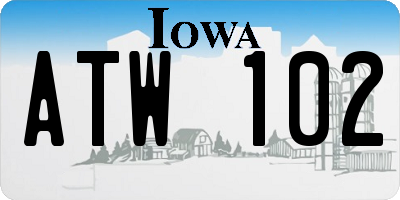 IA license plate ATW102