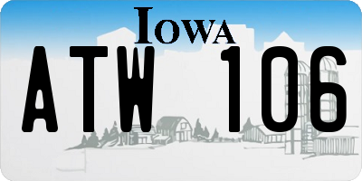 IA license plate ATW106