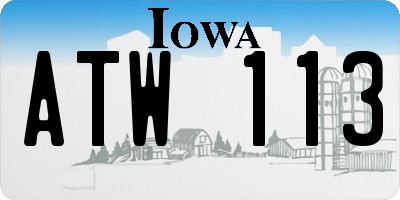 IA license plate ATW113