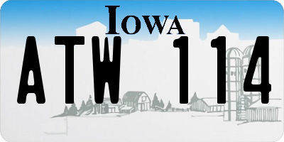IA license plate ATW114